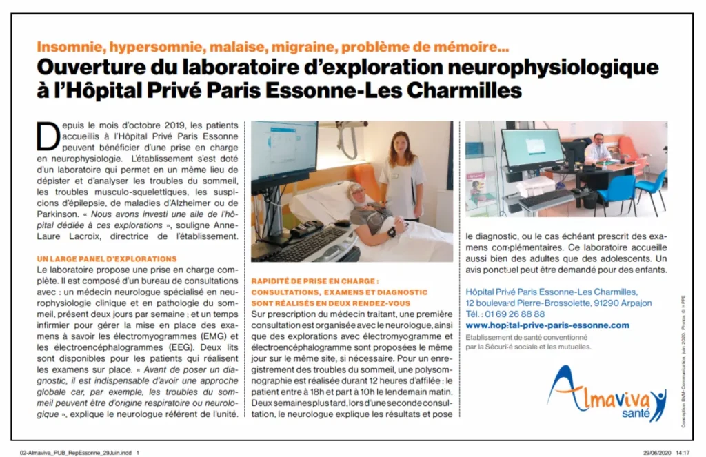 Article de presse ( Le Republicain ) Laboratoire d&rsquo;explorations neurophysiologique